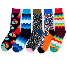 Happy Socken mehrfarbige Frauen Baumwollsocken Hersteller Mädchen Crew Socken Großhandel Fabrik